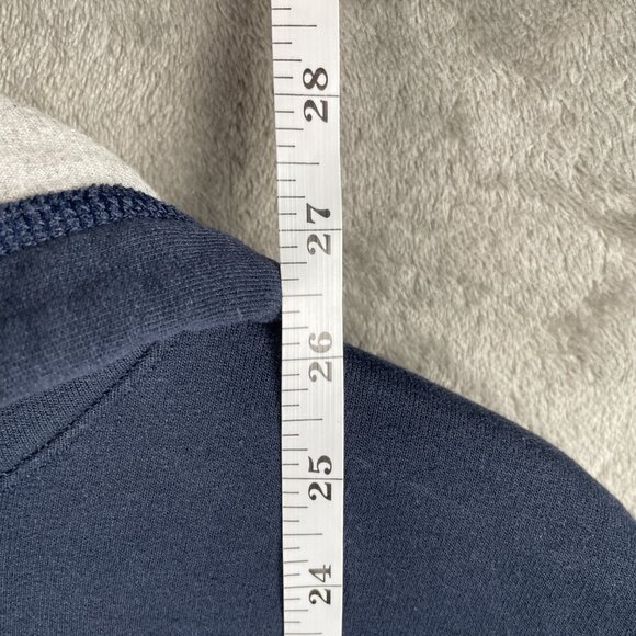 Champion Hoodie Mens Large Navy Pullover Sweatshirt Fleece Athletic Spellout Y2K - Picture 6 of 7